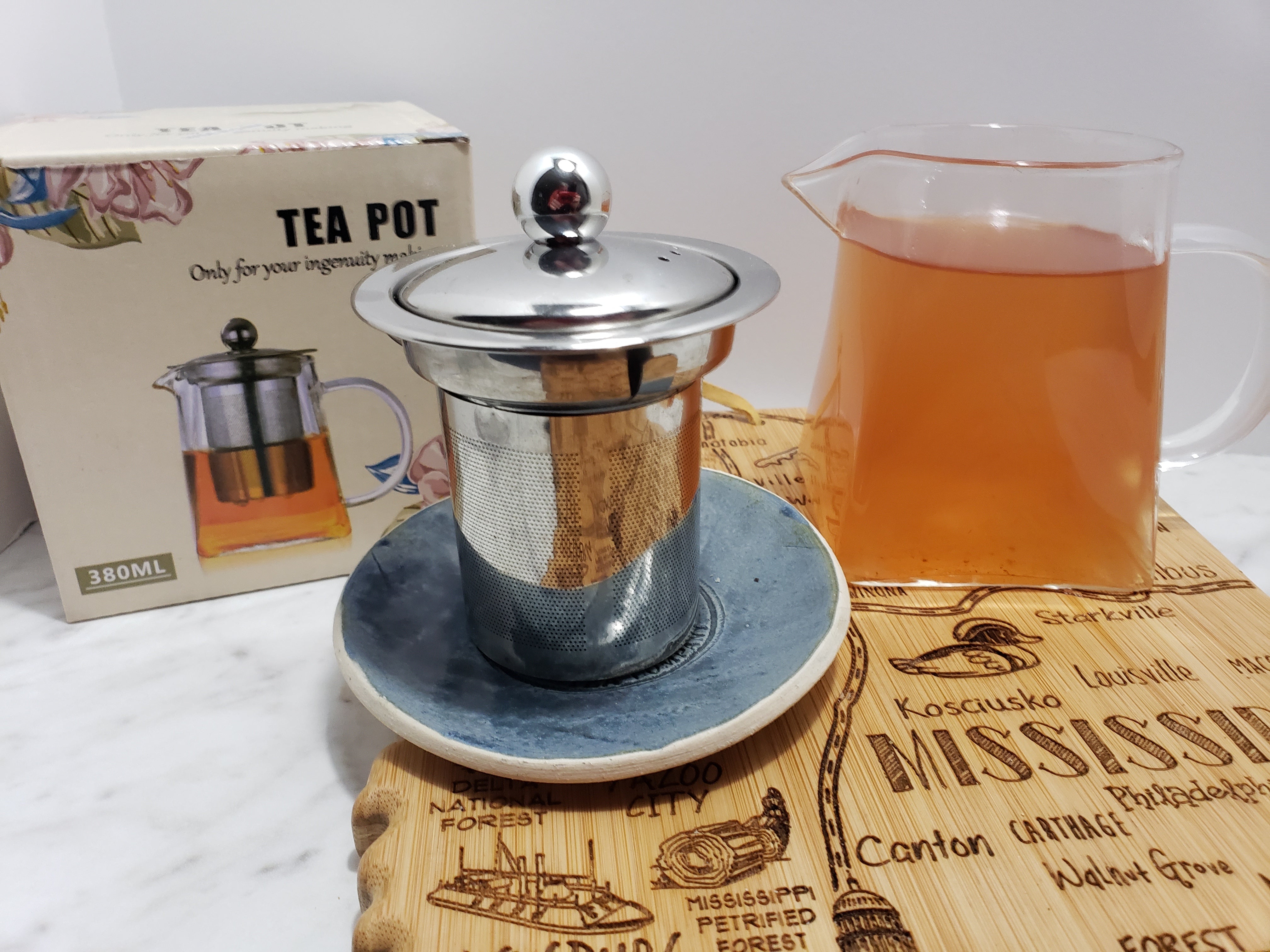 Modern Styling Borosilicate Glass Tea Pot